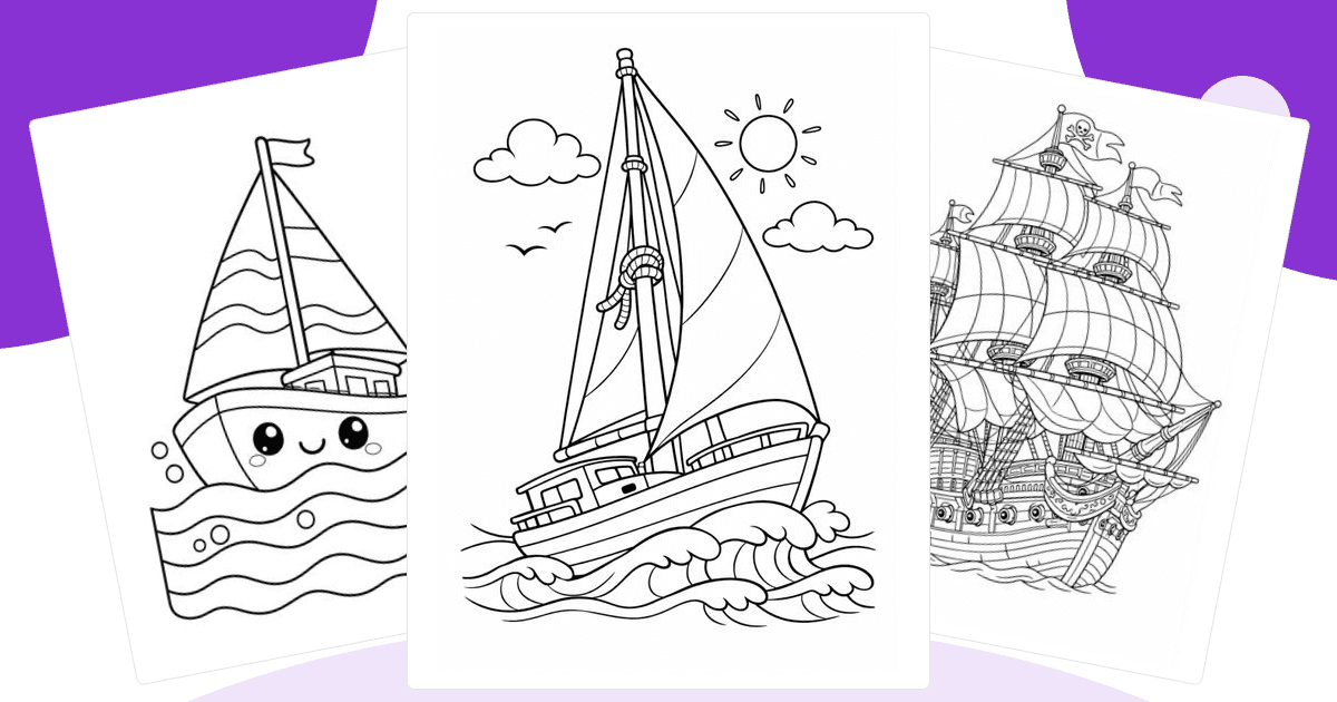 Boat Coloring Pages — free printable collection from Colorin AI