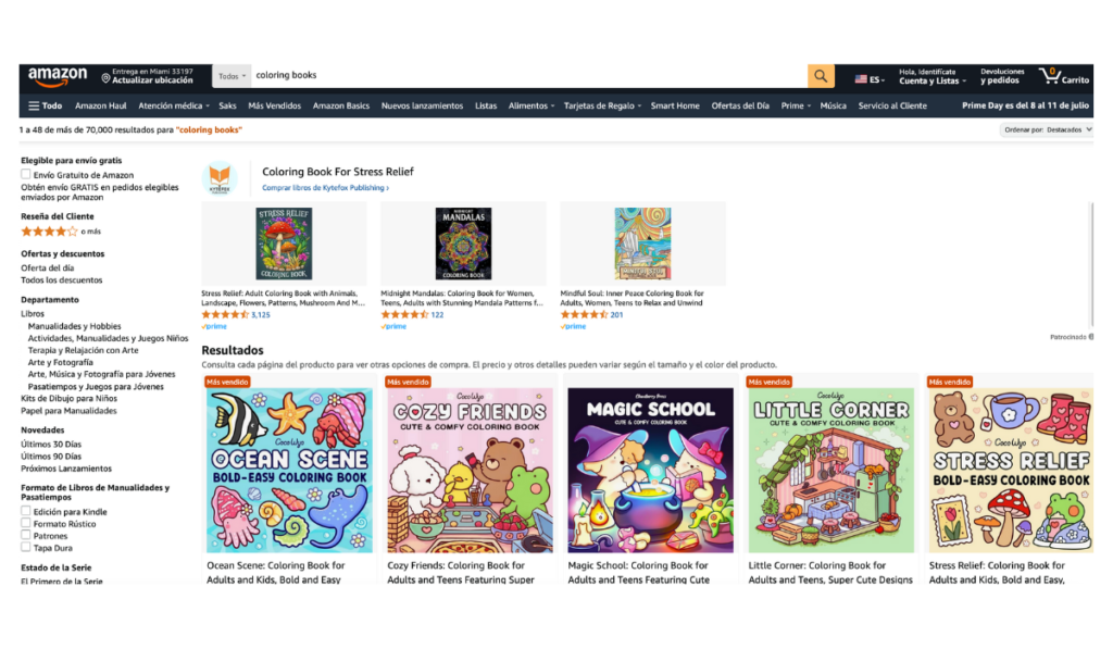Researching profitable coloring book niches on Amazon bestseller lists