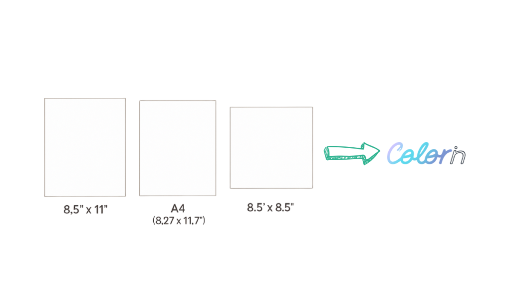"Proper formatting and dimensions for coloring books"