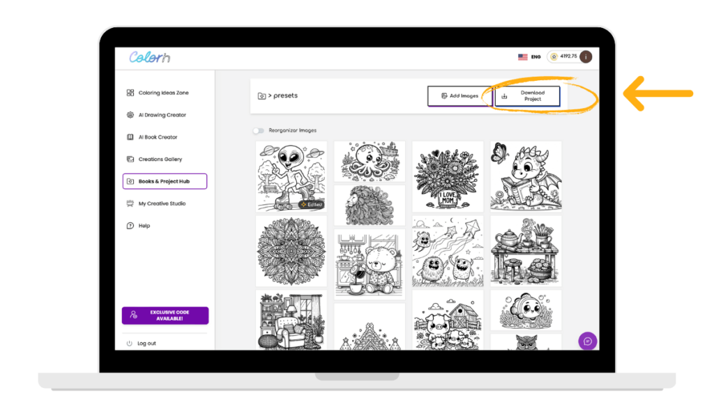 coloring book creation download preview – coloring book app Colorin.ai