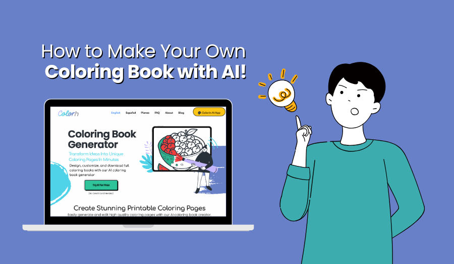 how to make coloring books with AI – Colorin.ai coloring book creator app dashboard
