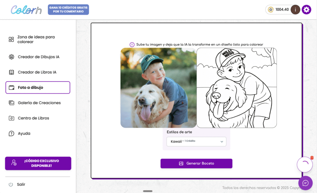 de foto a dibujo para colorear