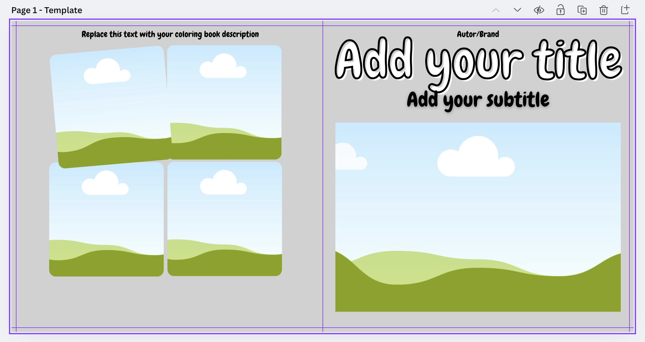 Canva template for coloring book cover