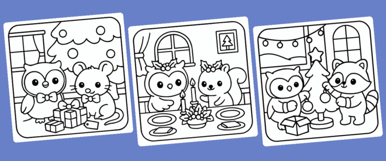 Christmas coloring pages generated with Colorin AI