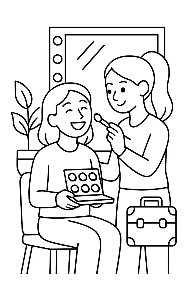 coloring page-makeup artist