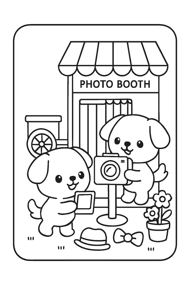 dogs Photo Booth coloring page