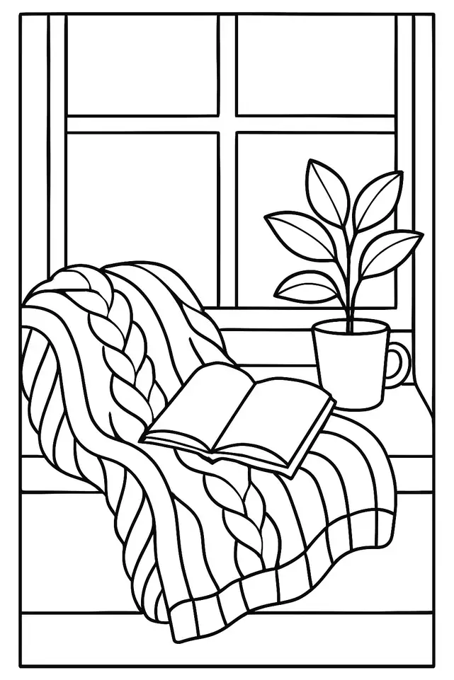 cozy house coloring page