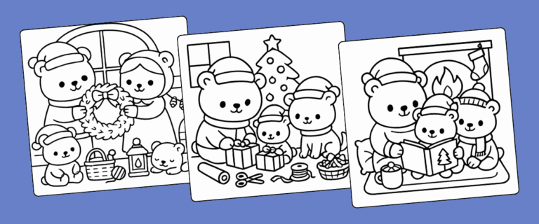 christmas bears coloring pages generated with Colorin AI