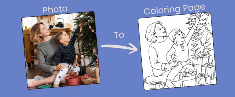 personalized christmas coloring pages generated with Colorin AI