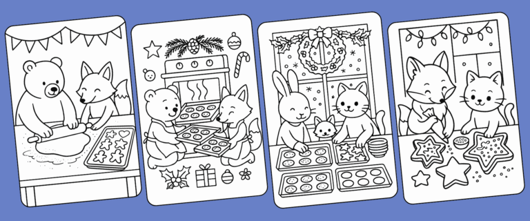Christmas baking coloring pages