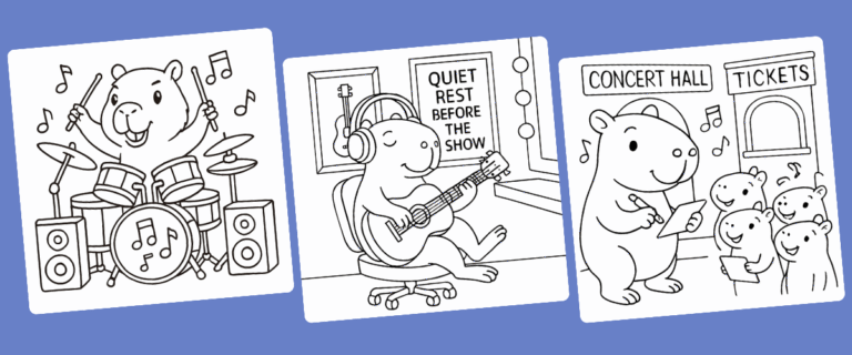 Capybara coloring pages