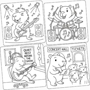 Capybara coloring pages