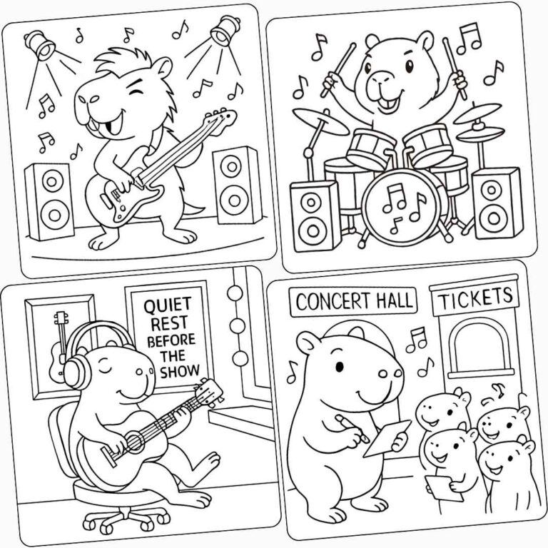 Capybara coloring pages