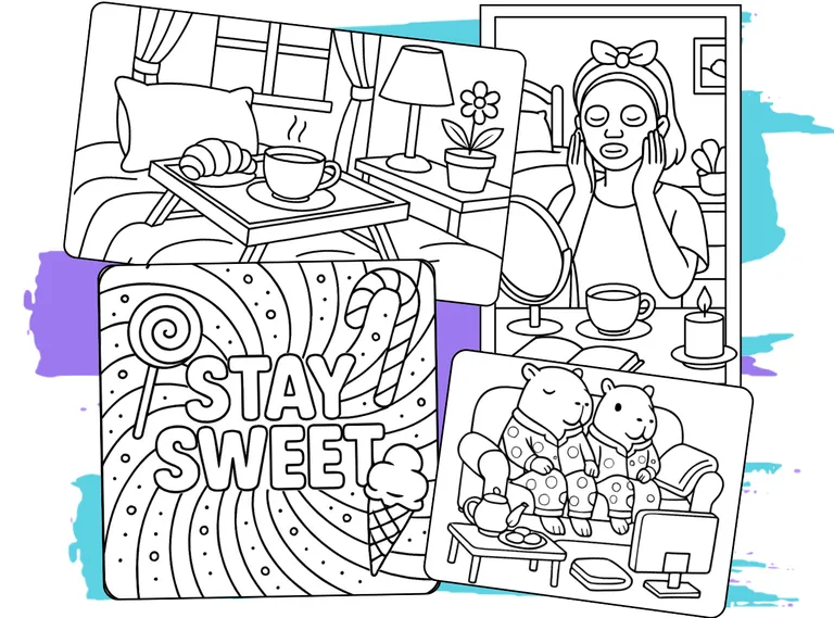 coloring book pages generated with colorin ai