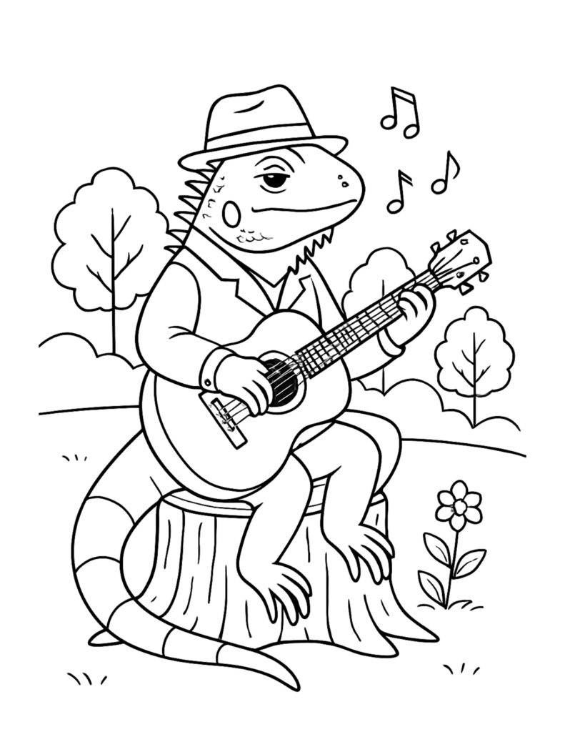 lizard-playing-guitar-on-stump