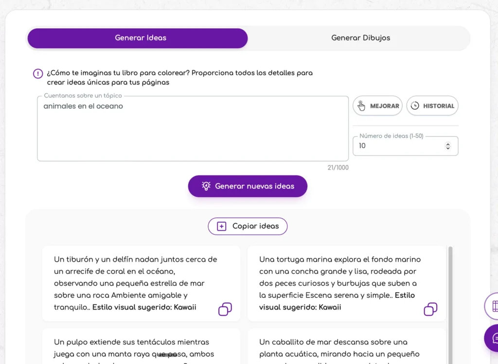 generador de prompts para paginas para colorear