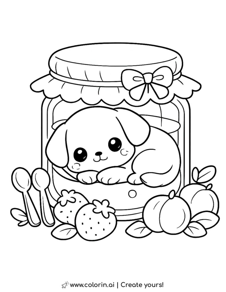 puppy king on bone throne coloring page with crown banners toys and royal seat coloring page