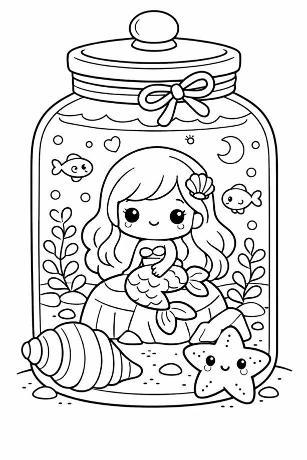 Cozy jar coloring page